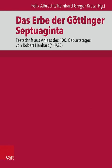 Das Erbe der Göttinger Septuaginta, Buch