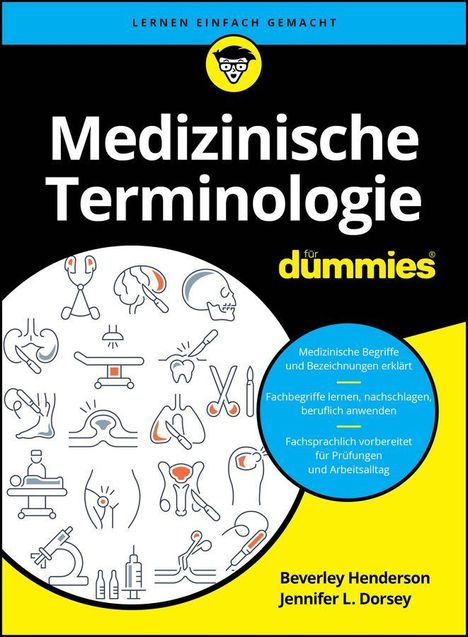 Medizinische Begriffe erklärt. Fachbegriffe lernen und anwenden. Vorbereitung für Prüfungen. Cover mit medizinischen Symbolen.