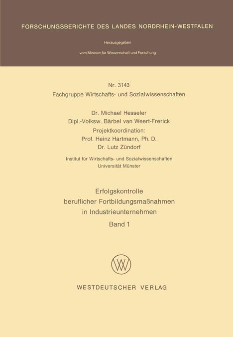 Michael Hesseler: Erfolgskontrolle beruflicher Fortbildungsmaßnahmen in Industrieunternehmen, 2 Bücher