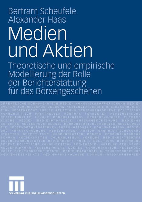 Alexander Haas: Medien und Aktien, Buch