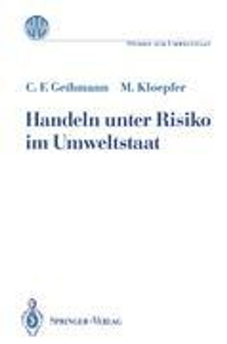 Michael Kloepfer: Handeln unter Risiko im Umweltstaat, Buch