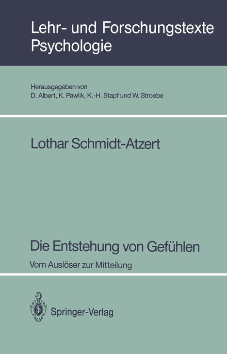 Lothar Schmidt-Atzert: Die Entstehung von Gefühlen, Buch