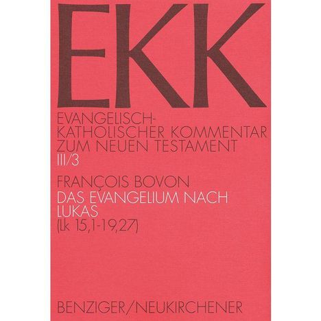 EKK: Evangelisch-Katholischer Kommentar, Neues Testament, III/3, François Bovon, Evangelium Lukas (Lk 15,1-19,27), Benziger/Neukirchener.
