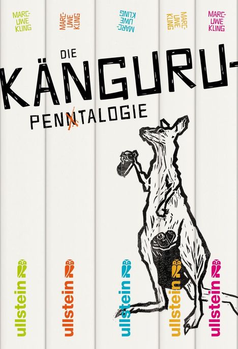 „Die Känguru-Penxtalogie“ steht in großen Lettern, darunter eine Illustration eines Kängurus mit Boxhandschuhen.