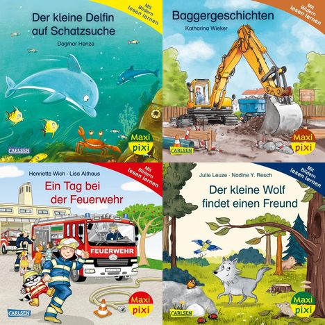 Diverse: Maxi-Pixi-4er-Set 118: Mit Bildern lesen lernen (4x1 Exemplar), Diverse