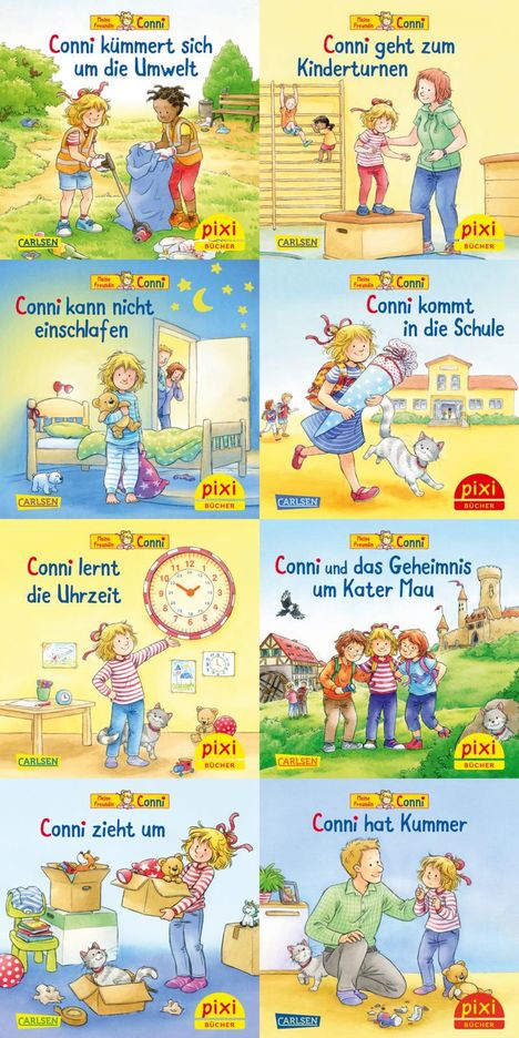 Liane Schneider: Pixi-8er-Set 300: Neue Abenteuer mit Conni (8x1 Exemplar), 8 Bücher