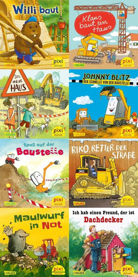 Pixi-Bundle 8er Serie 276: Pixis Fahrzeuge auf der Baustelle (8x1 Exemplar), Buch