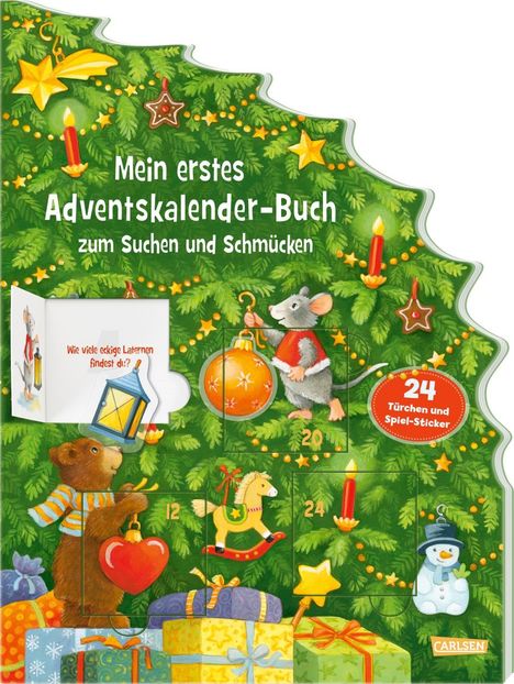 Maria Wissmann: Mein erstes Adventskalender-Buch zum Suchen und Schmücken - Mit 24 Türchen und Spiel-Stickern, Buch