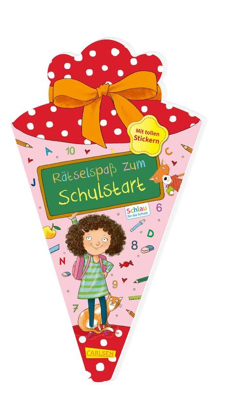 Caroline Fuchs: Schlau für die Schule: Rätselspaß zum Schulstart mit Stickern (Schultüte 2023 rosa), Buch