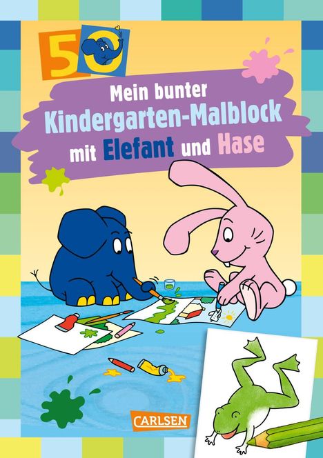 Mein bunter Kindergarten-Malblock mit Elefant und Hase, Buch