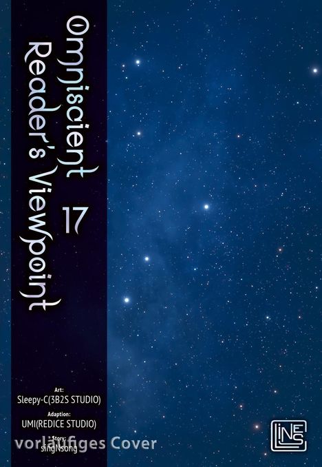 „Omniscient Reader’s Viewpoint 17“. Sternenreicher Nachthimmel mit blauem Hintergrund und kleinem „LINE“ Logo.