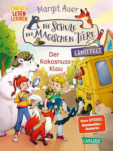 Einfach lesen lernen; Margit Auer; Die Schule der magischen Tiere ermittelt; Der Kokosnuss-Klau. Kinder mit Tieren.