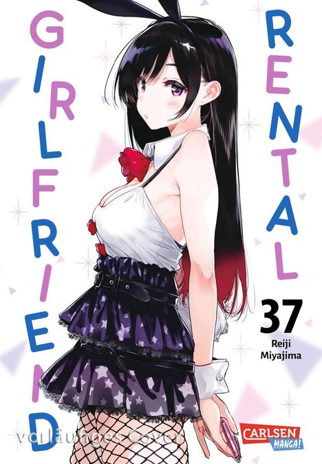 Text: "Girlfriend Rental 37" von Reiji Miyajima. Illustration eines Mädchens mit einem Hasenohr-Kopfband und einem modischen Outfit.