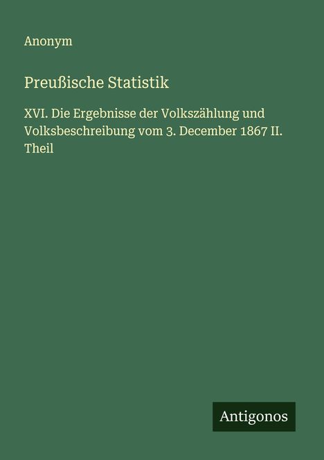 Anonym: Preußische Statistik, Buch