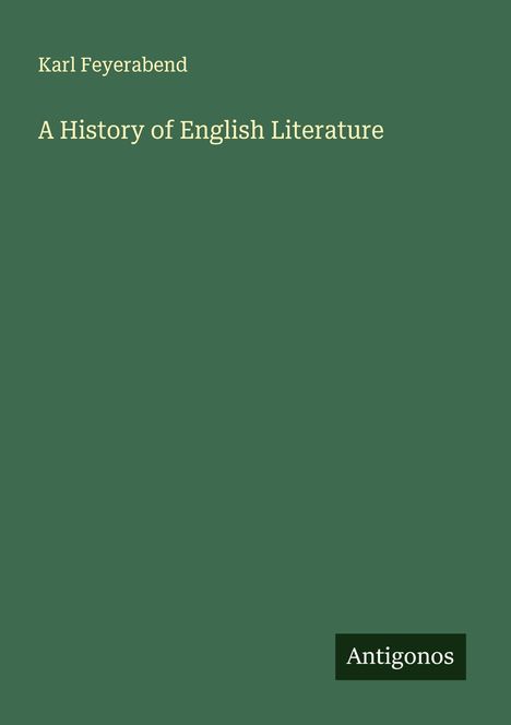 Karl Feyerabend: A History of English Literature, Buch