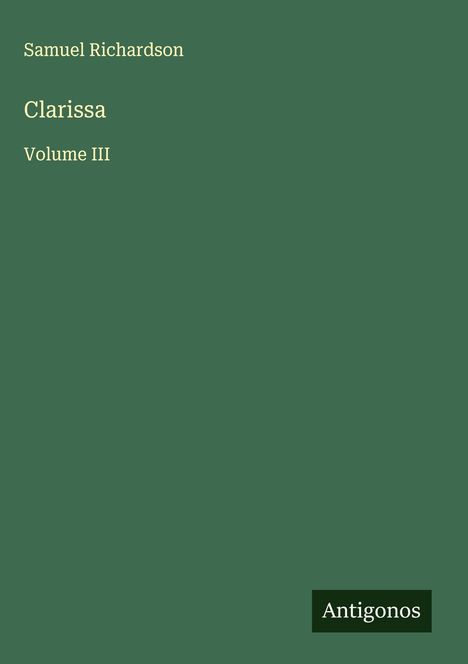 Samuel Richardson: Clarissa, Buch