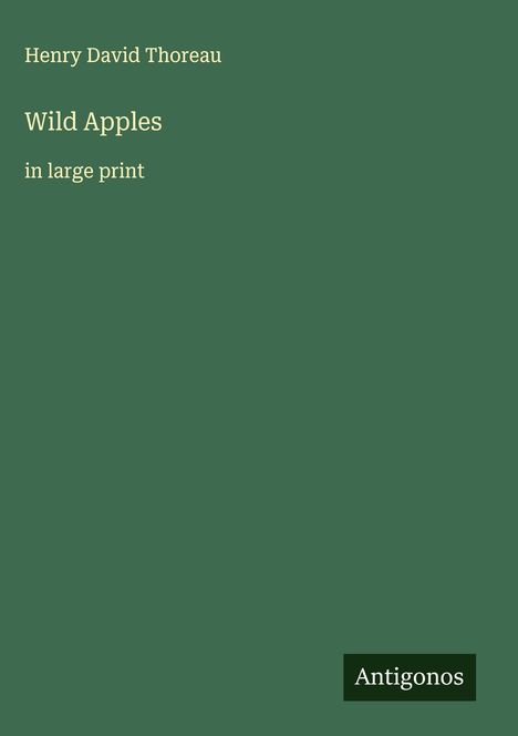 Henry David Thoreau: Wild Apples, Buch