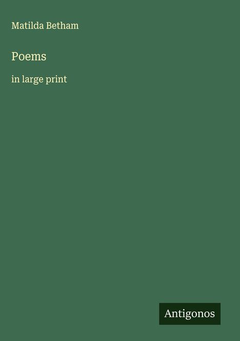 Matilda Betham: Poems, Buch