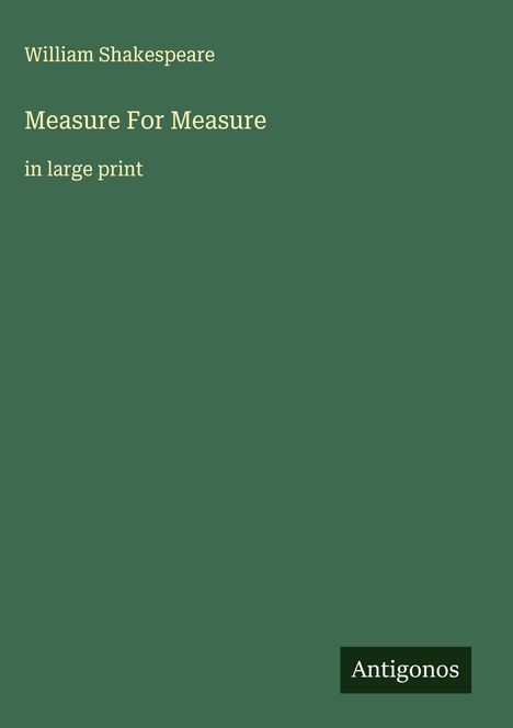 William Shakespeare: Measure For Measure, Buch