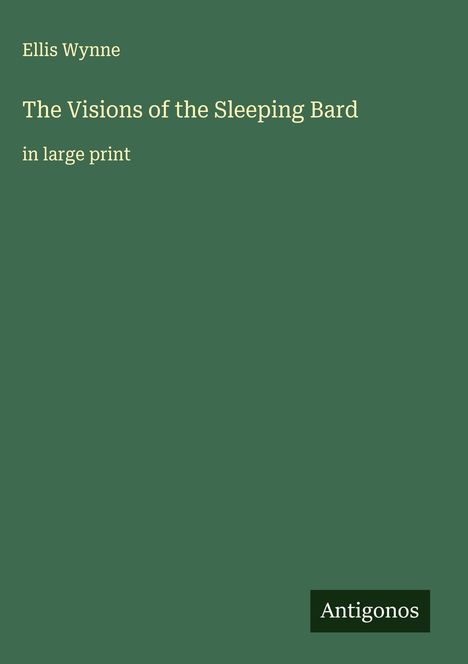 Ellis Wynne: The Visions of the Sleeping Bard, Buch