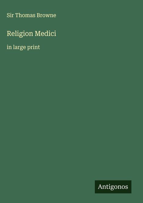 Thomas Browne: Religion Medici, Buch
