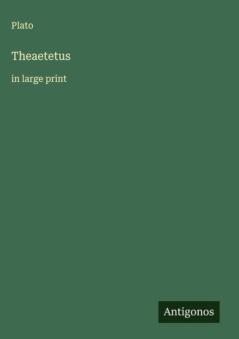 Plato: Theaetetus, Buch