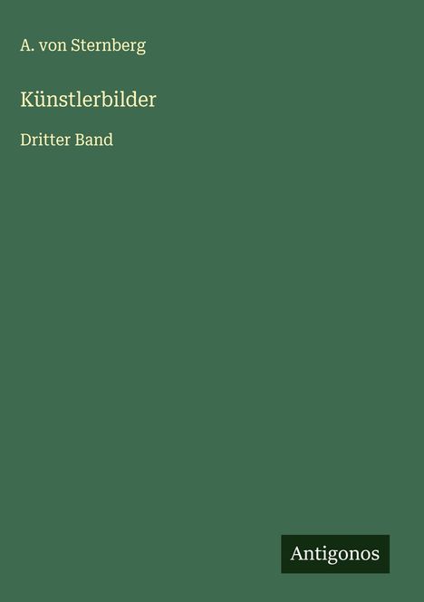 A. Von Sternberg: Künstlerbilder, Buch