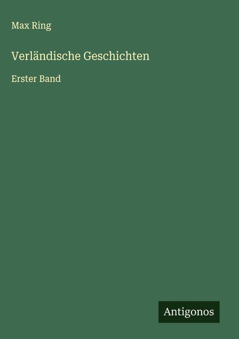 Max Ring: Verländische Geschichten, Buch
