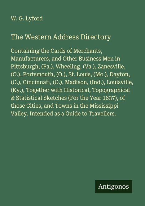 W. G. Lyford: The Western Address Directory, Buch