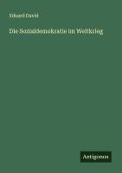 Eduard David: Die Sozialdemokratie im Weltkrieg, Buch