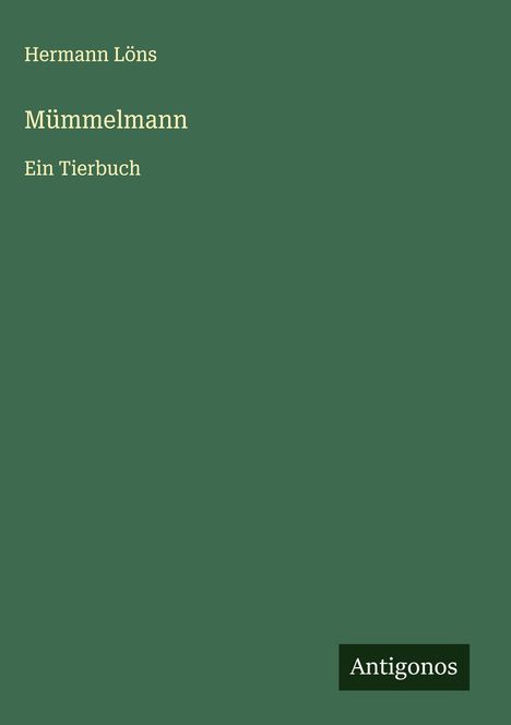Hermann Löns: Mümmelmann, Buch