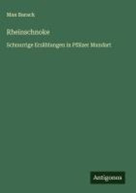 Max Barack: Rheinschnoke, Buch