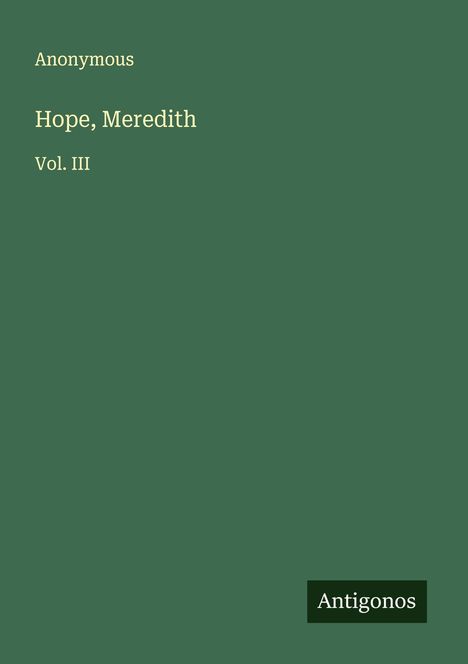 Anonymous: Hope, Meredith, Buch