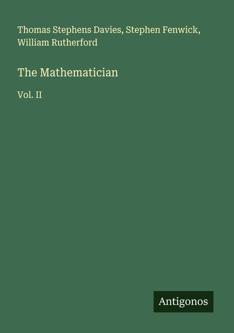 Thomas Stephens Davies: The Mathematician, Buch