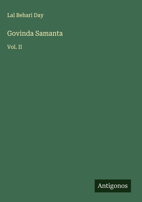 Lal Behari Day: Govinda Samanta, Buch