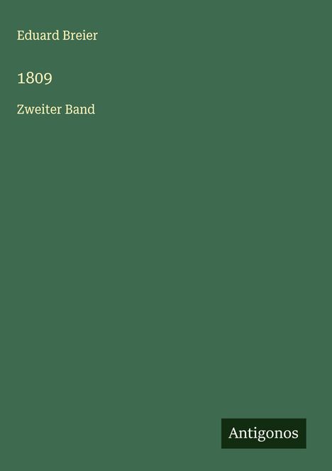 Eduard Breier: 1809, Buch