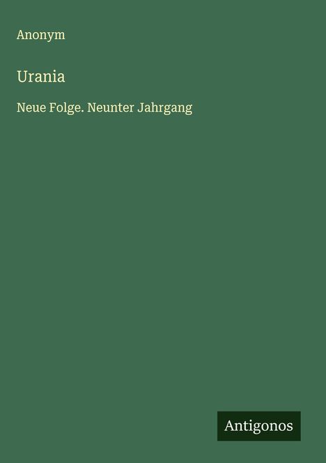 Anonym: Urania, Buch