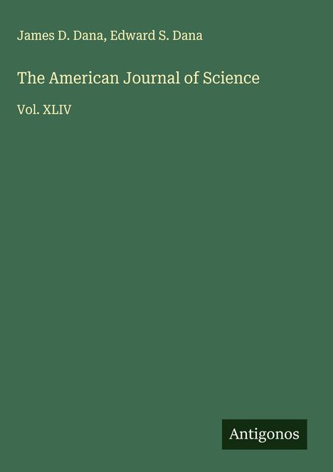 James D. Dana: The American Journal of Science, Buch