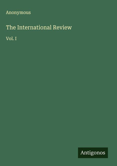 Anonymous: The International Review, Buch