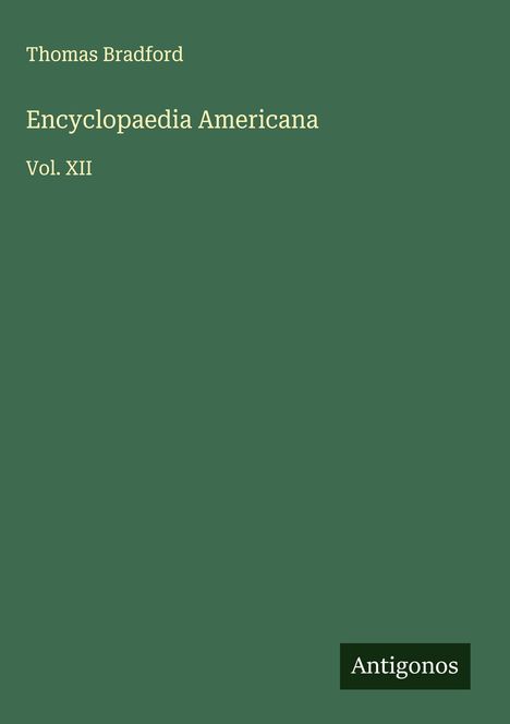 Thomas Bradford: Encyclopaedia Americana, Buch