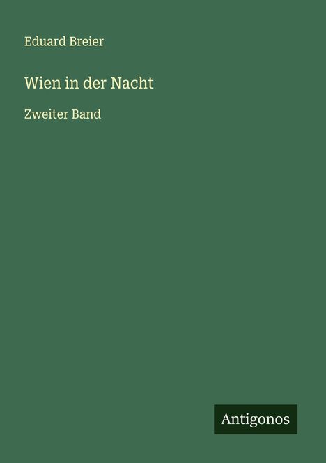 Eduard Breier: Wien in der Nacht, Buch