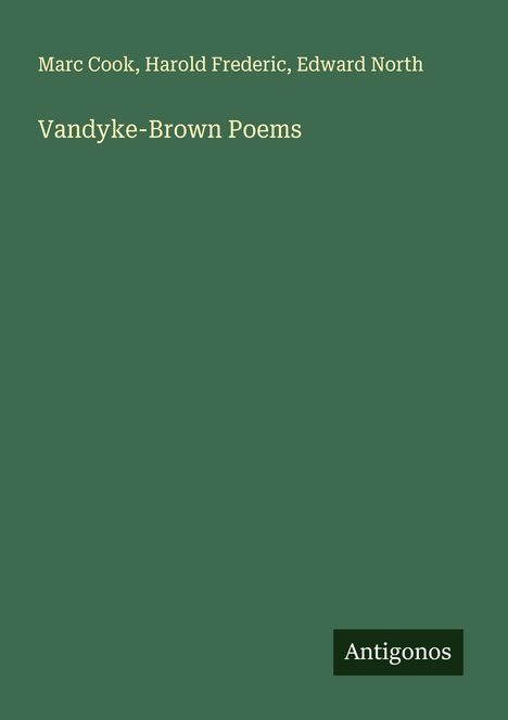 Marc Cook: Vandyke-Brown Poems, Buch