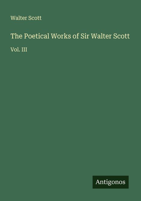 Walter Scott: The Poetical Works of Sir Walter Scott, Buch