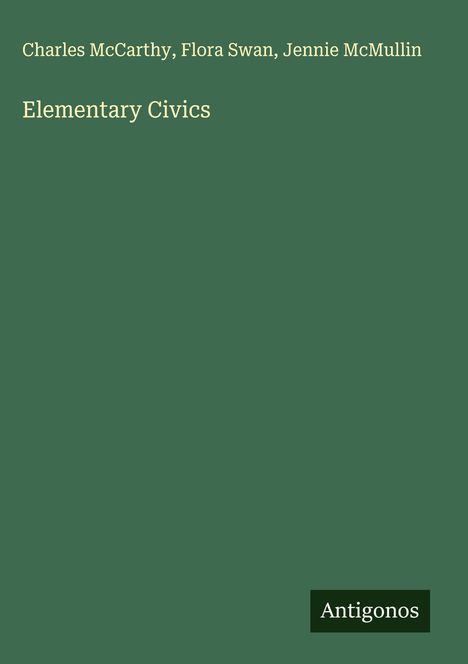 Charles McCarthy: Elementary Civics, Buch
