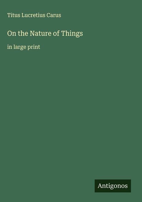 Titus Lucretius Carus: On the Nature of Things, Buch