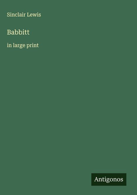Sinclair Lewis: Babbitt, Buch