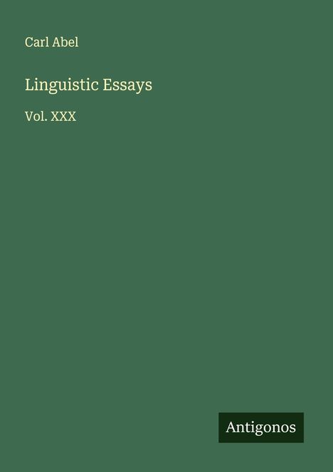 Carl Abel: Linguistic Essays, Buch