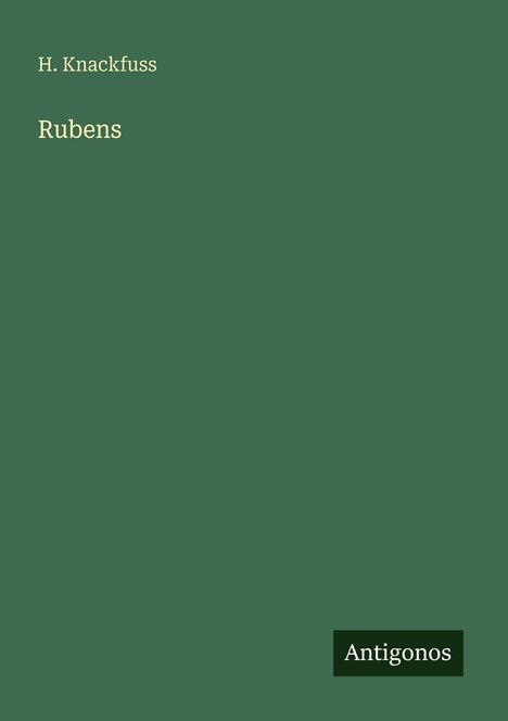 H. Knackfuss: Rubens, Buch