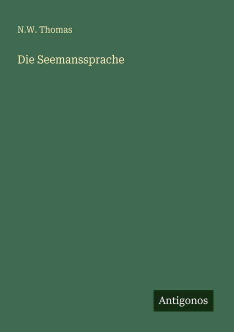 N. W. Thomas: Die Seemanssprache, Buch