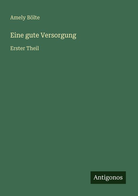 Amely Bölte: Eine gute Versorgung, Buch